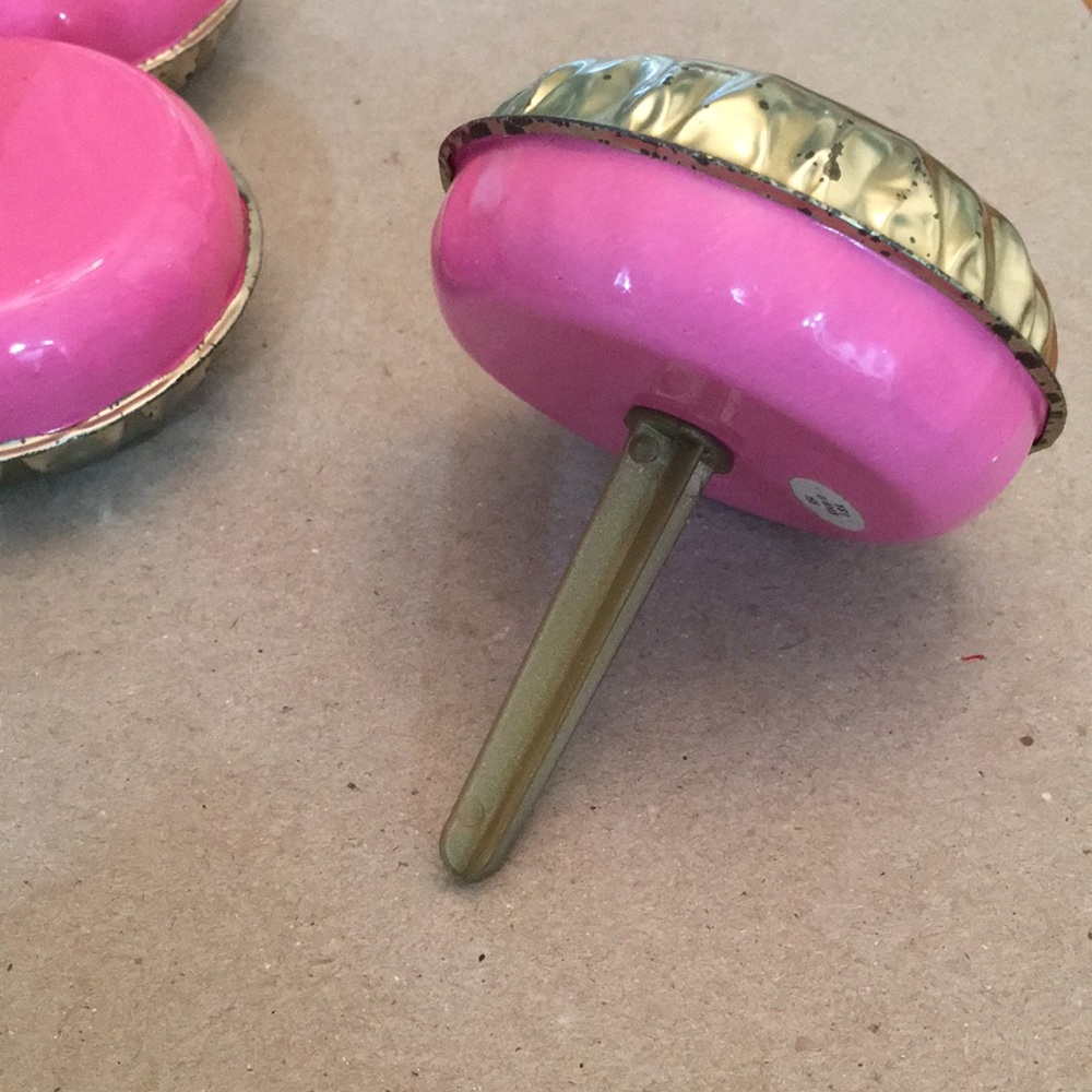 Vintage Tin Noisemakers New Year’s Eve Set of 6 Pink Silver Smile Happy …